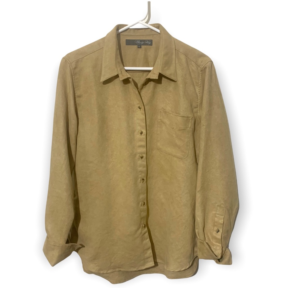 Claridge & King Microsuede Tan Shirt LG‎